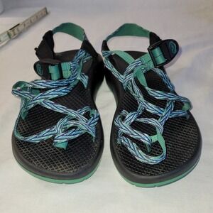 Chaco ZX/2 Women 7 Teal Blue Vibram Camping Gorpcore Hiking Performance Sandals